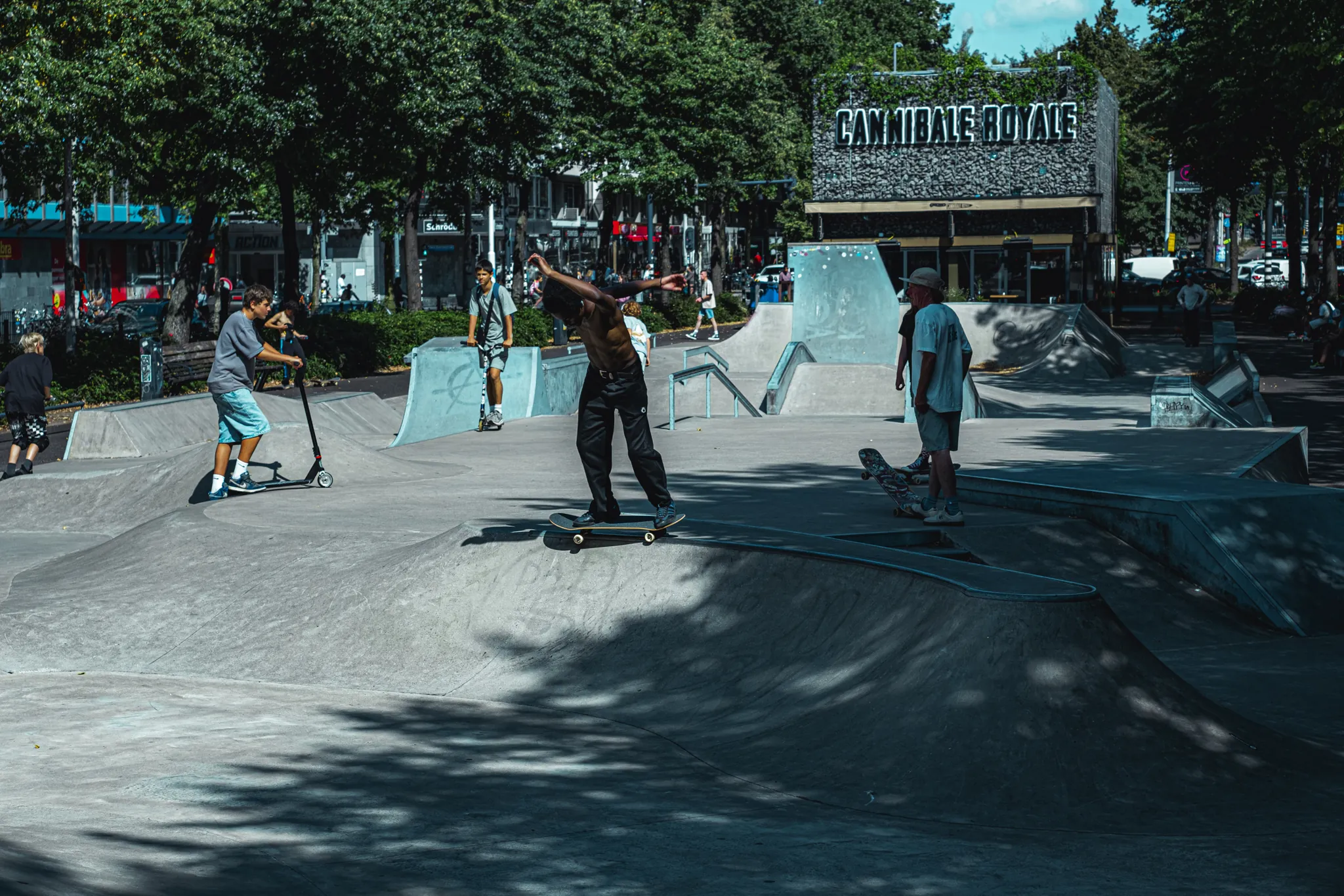 Street photography in the Netherlands Rotterdam skate park.