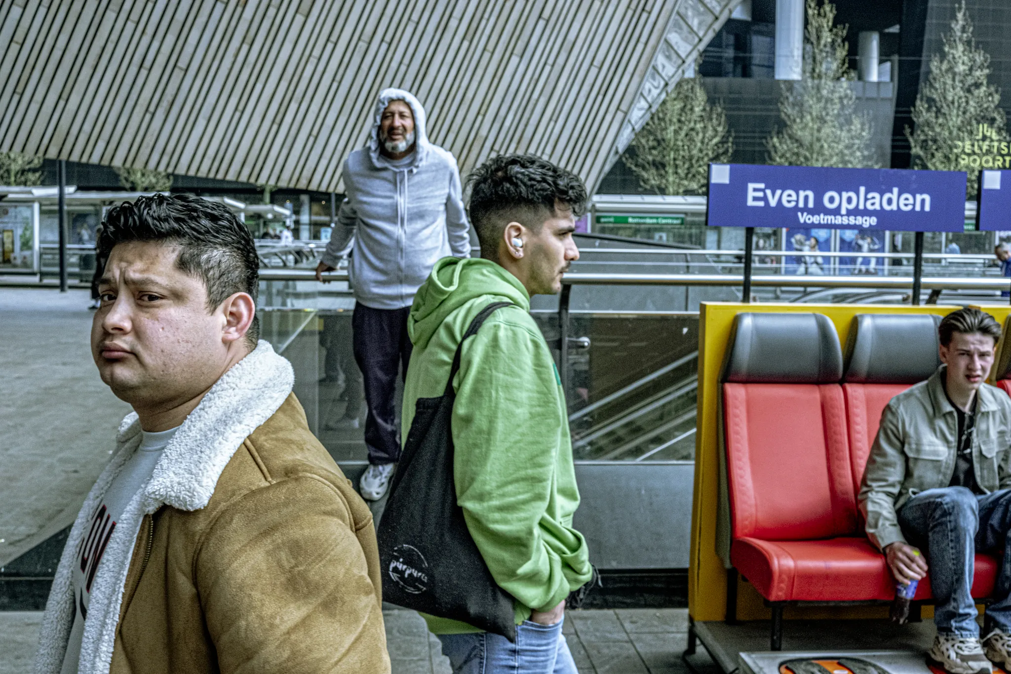 Street photography in the Netherlands Rotterdam Central station layer image on Marathon 2025.