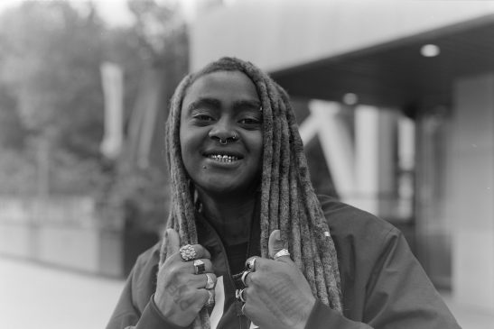 Famous rapper called: Kelgium, shot on b&w 6x9 film using a fujica 690, Large negative was scanned 12 times to produce a high quality image.