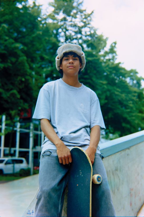 Street portrait young skater hat rotterdam.