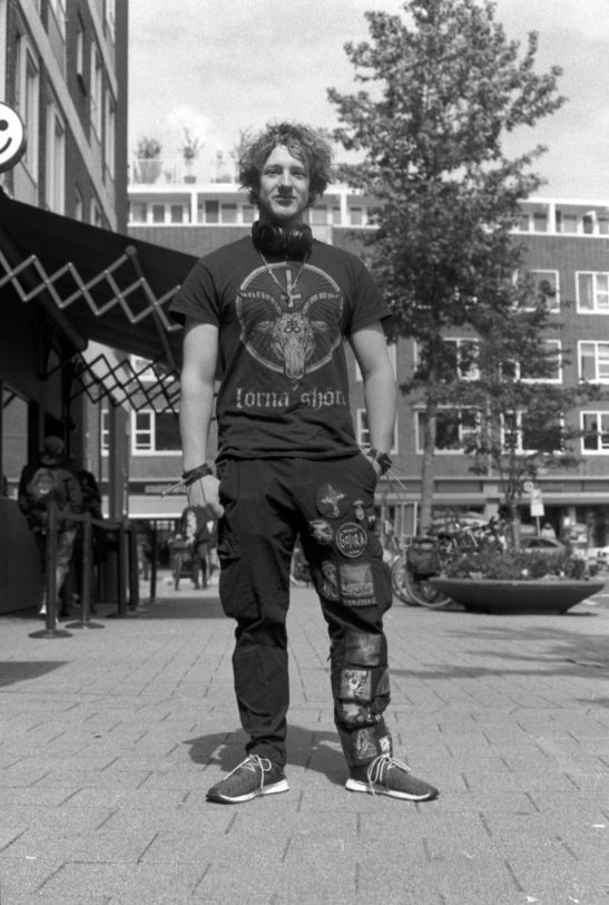 Street portret man rock clothing Rotterdam.