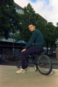 Street Portret Skater Bike Flash In Rotterdam