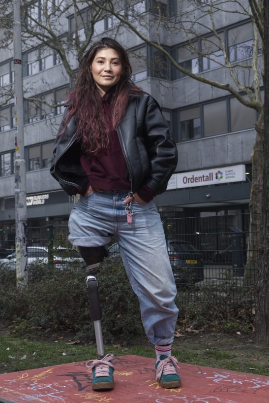 Street portret woman skatepark rotterdam.