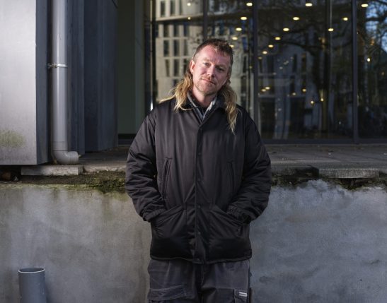 Portrait of the Night Mayor of Rotterdam Thys Boer using a fuji GFX50s with off camera flash.