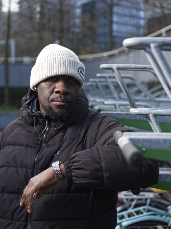 A portrait in Rotterdam of @blackshinylove instagram with the fuji GFX50s with off camera flash.