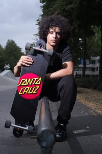 Street portret skater taken with flash in Rotterdam